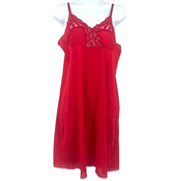 Vtg 80s Cabernet Slip Dress Sz 36 Babydoll Chemise Vampy Witchy Pinup USA Lace - Picture 1 of 8